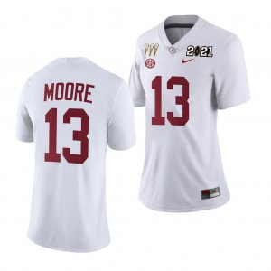 Women's Alabama Crimson Tide #13 Malachi Moore 3X CFP National Championship White NCAA Limited College Football Jersey 2403NSGL3